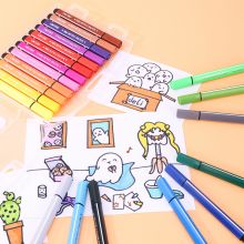 得力（deli）可水洗水彩笔 学生儿童画画 绘画勾线涂色颜色文具玩具美术用品画材