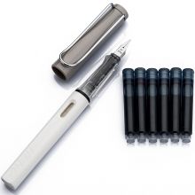 英雄（HERO）钢笔359A正姿 学生办公练字铱金钢笔签字笔 薄厚片工艺铱金笔尖（附加6支墨囊） EF尖