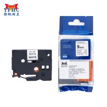 扬帆耐立 标签带 标签纸色带 适用兄弟标签机色带 9mm白底黑字 TZ-221