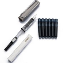 英雄（HERO）钢笔359A正姿 学生办公练字铱金钢笔签字笔 薄厚片工艺铱金笔尖（附加6支墨囊） EF尖