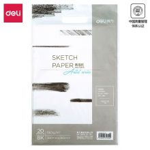 得力(deli)8K素描纸 180g素描本绘画纸彩铅画 美术写生手绘临摹学生用初学者速写铅画纸 8开20张加厚73613