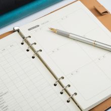 广博(GuangBo)A5无扣活页笔记本子 皮面记事本 博雅 100张  GBP8606