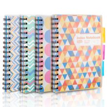 广博(GuangBo)笔记本子线圈记事本子日记本分类索引文具 115张单本装图案随机