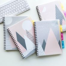 广博(GuangBo)笔记本子线圈记事本子日记本分类索引文具 115张单本装图案随机