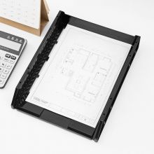 广博(GuangBo) A4三层文件盘一体式组合设计自由拆卸文件筐文件架文件座金属支架pp文件盘