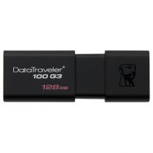 金士顿(Kingston)128GB USB3.0 U盘 DT100G3 读速130MB/s 黑色 滑盖设计 时尚便利