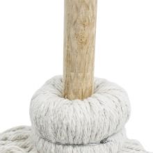 海斯迪克 HK-8027 传统拖把 木头杆棉线拖把 吸水拖把 白线条拖把布条拖把