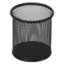 晨光(M&G)文具黑色金属网格圆形笔筒 学生办公通用桌面收纳盒  ABT98404