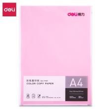 得力（deli）A4 80g浅红色复印纸 彩色打印纸 儿童手工折纸彩纸 非硬卡纸 100张/包