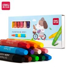 得力(deli) 丝滑油画棒 六角易握学生幼儿蜡笔彩色涂色美术绘画笔